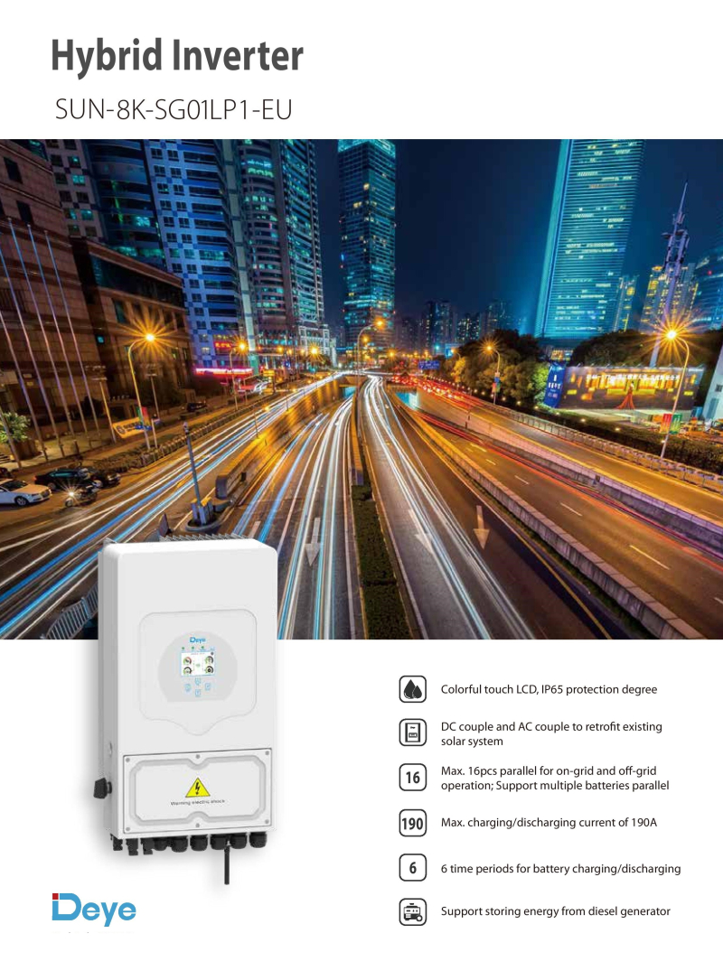 DEYE 8 KW Hibrit Monofaze LV (48V) - 1