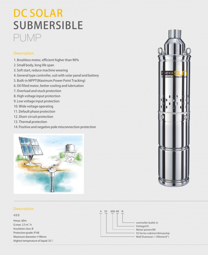 Solar Submersible Pump (Screw Type) 4SS600-48N - 2