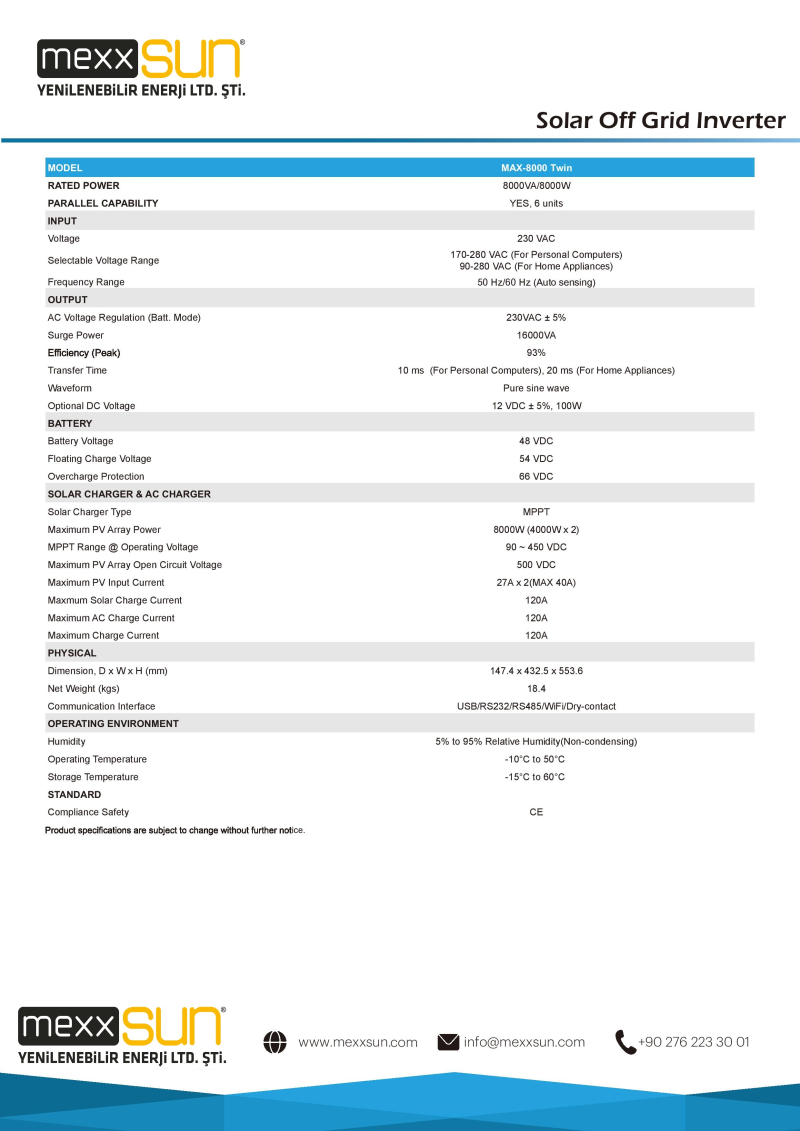 Tam sinüs akıllı 48V 8000W Twin (MAX 8000) - 2