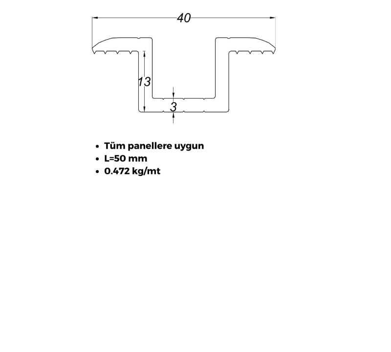 Panel Mid Clamp (50 AD) - 1