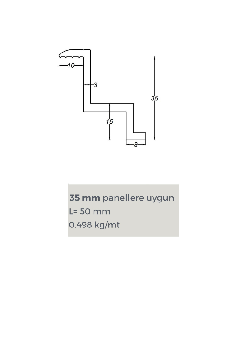 Panel sonlandırıcı 35mm (50 ad) - 1