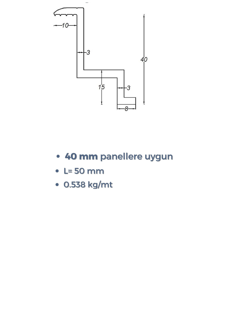 Panel End Clamp - 40mm (50 pcs) - 1