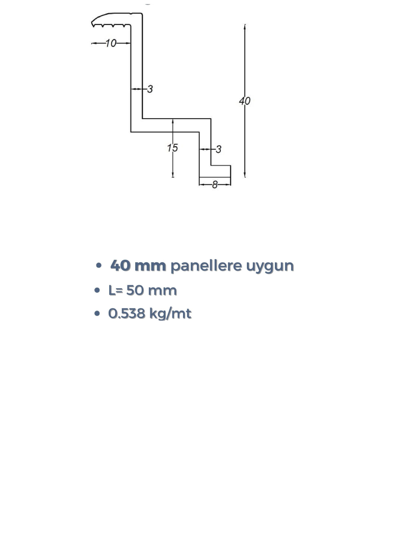 Panel sonlandırıcı 40mm (50 ad) - 1