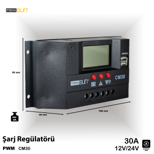 Solar Charge Controller CM30 30A 12V/24V AUTO