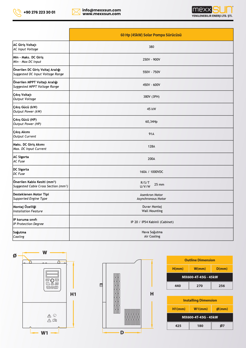 Solar VFD 60Hp (45 kW) (Three Phase) - 2