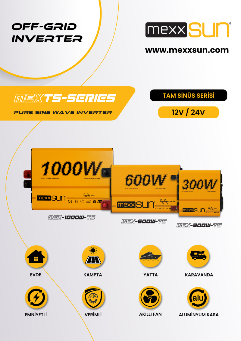 Pure Sine Wave Inverter 12V 1000W - 1