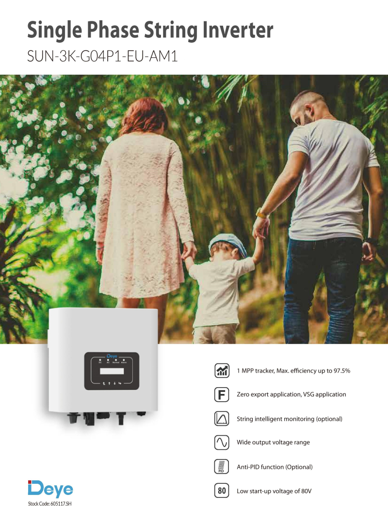 PV Inverter SUN-3K-G04P1-EU-AM1 - 1