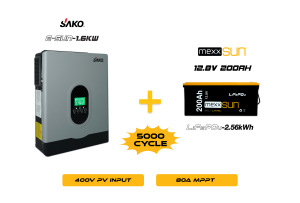 E-Sun 1.6KW Inverter + 12.8V 200Ah lithium Battery Off-Grid Hybrid Package