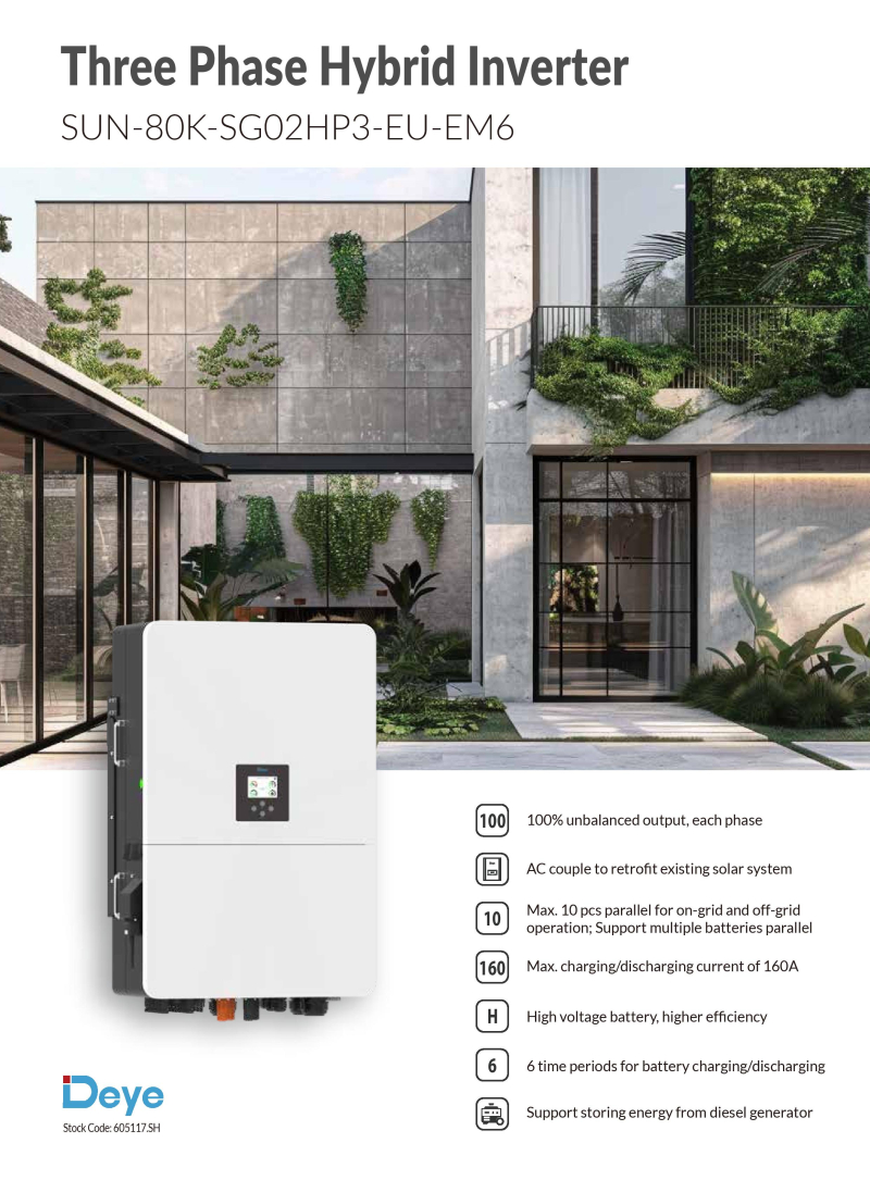 DEYE 80kW Hibrit Trifaze (HV) - 1