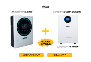 Sunon-IV 5.6KW Inverter + Li-sun 51.2V 300Ah lithium Battery Off-Grid Hybrid Package