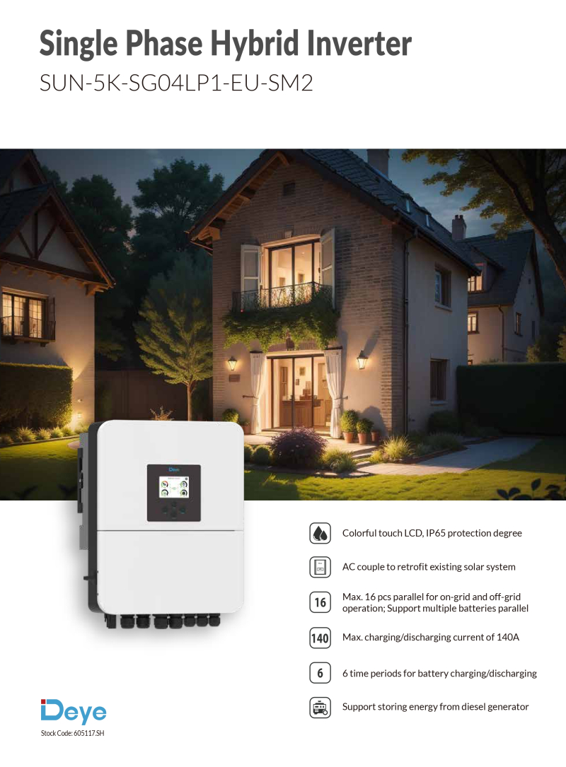 DEYE 5 KW Hibrit Monofaze LV (48V) - 1