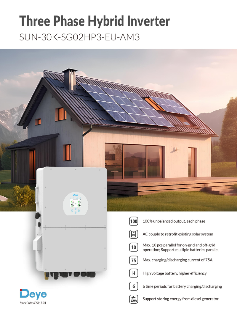 DEYE 30kW Hibrit Trifaze (HV) - 1