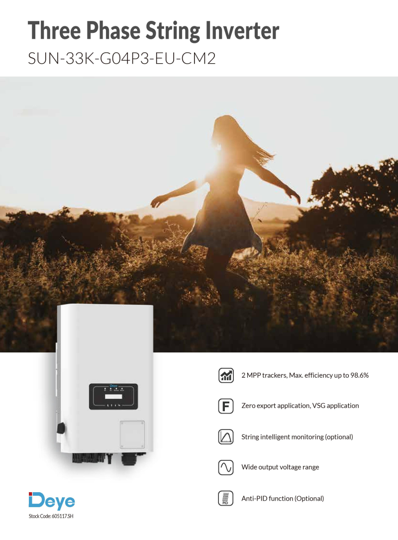 PV Inverter SUN-33K-G04P3-EU-CM2 - 1