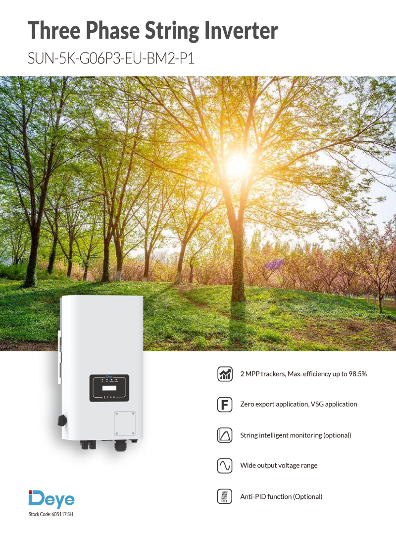 PV Inverter SUN-5K-G06P3-EU-BM2-P1 - 1
