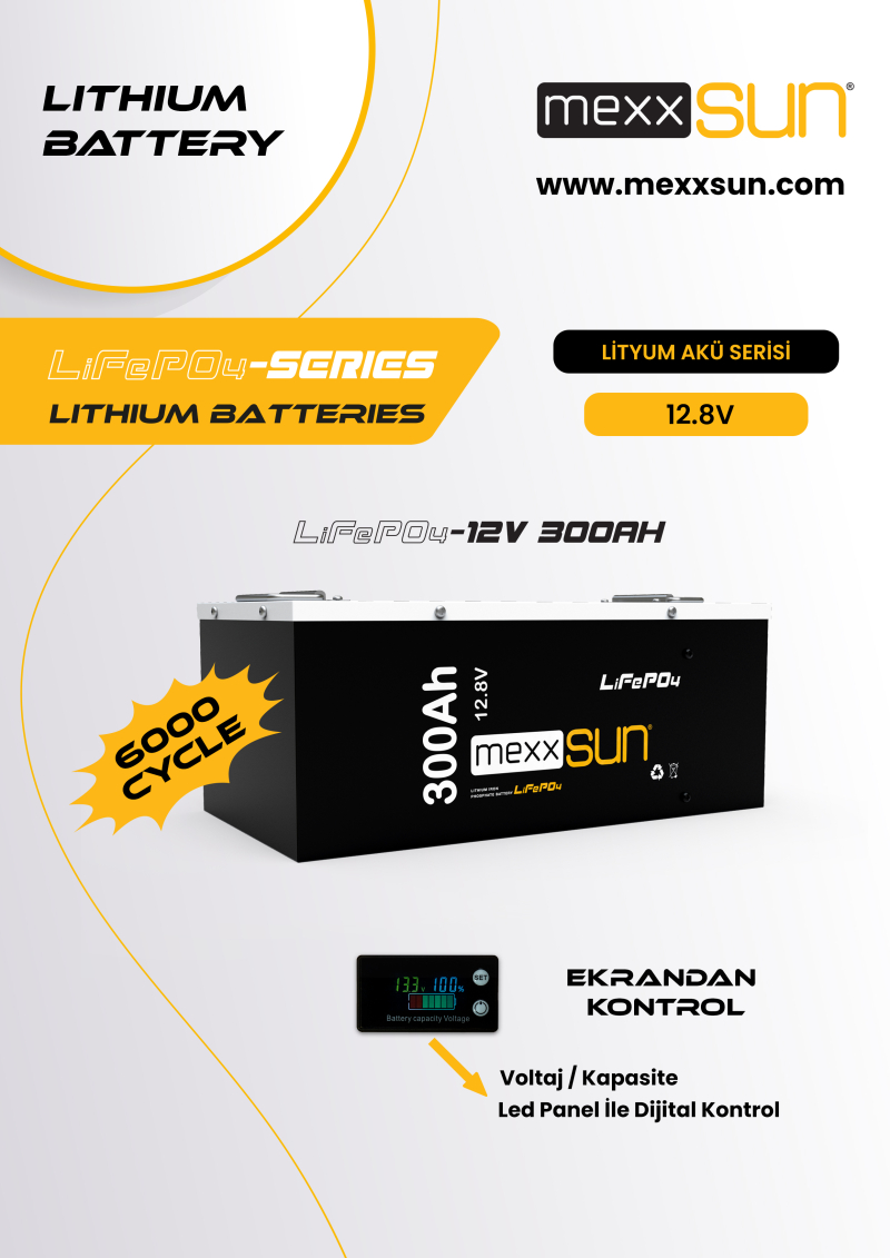 MEXXSUN Lithium Battery 12,8V 300Ah (LiFePo4) 3840Wh - 1