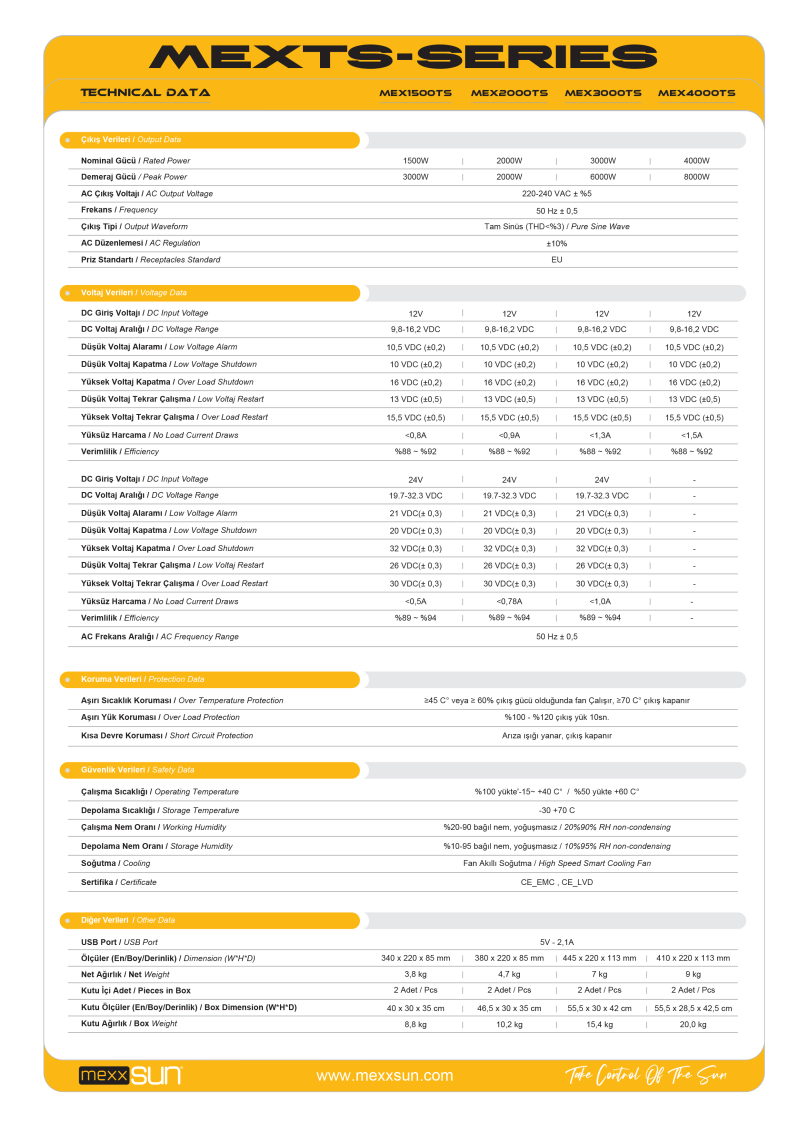 Tam sinüs 24V 2000W - 2
