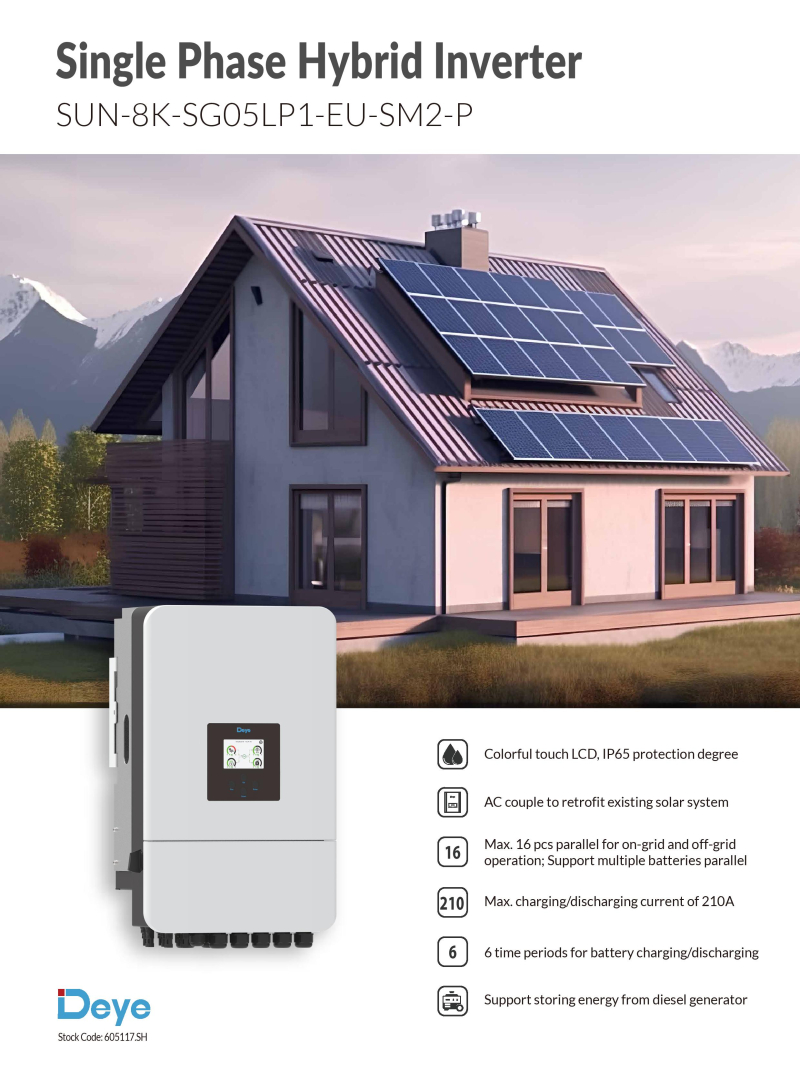 DEYE 8 KW Hibrit Monofaze LV (48V) - 1