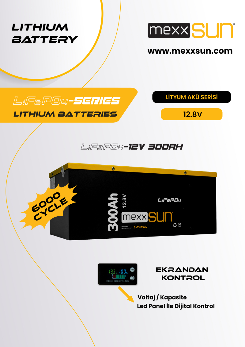 MEXXSUN Lithium Battery 12,8V 300Ah (LiFePo4) 3840Wh - 1