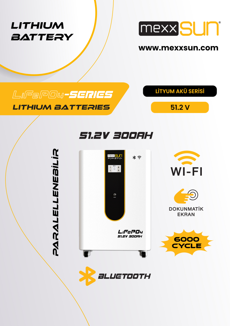 MEXXSUN Lityum Akü 51,2V 300Ah (LiFePo4) - 1