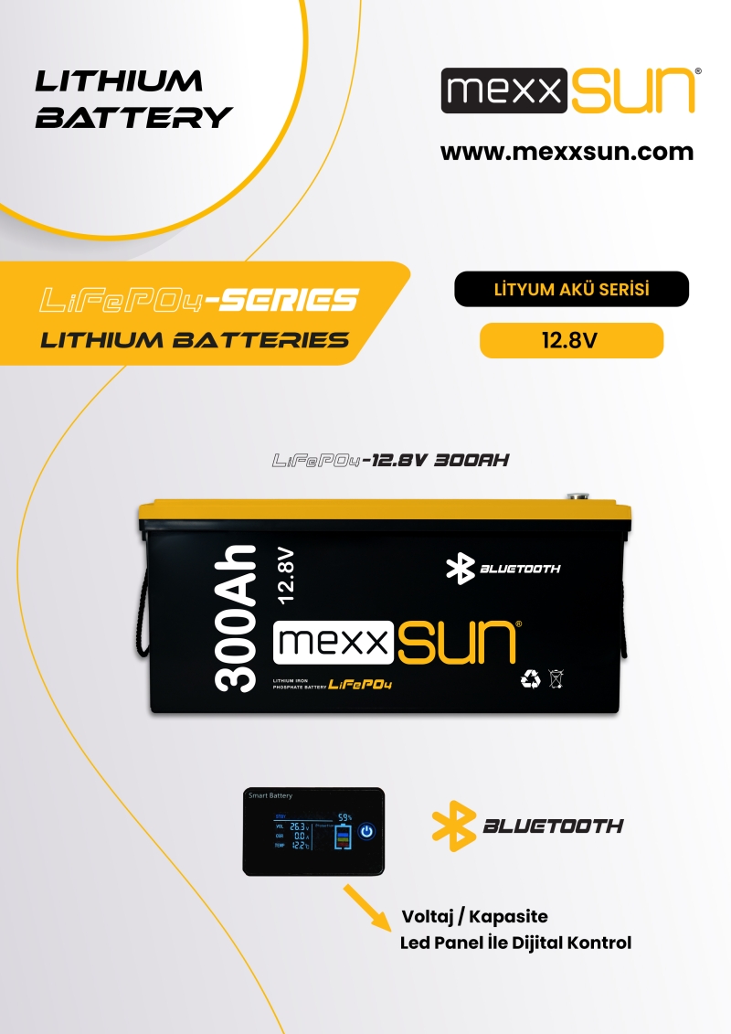 MEXXSUN Lityum Akü 12,8V 300Ah (LiFePo4) 3840Wh - 1